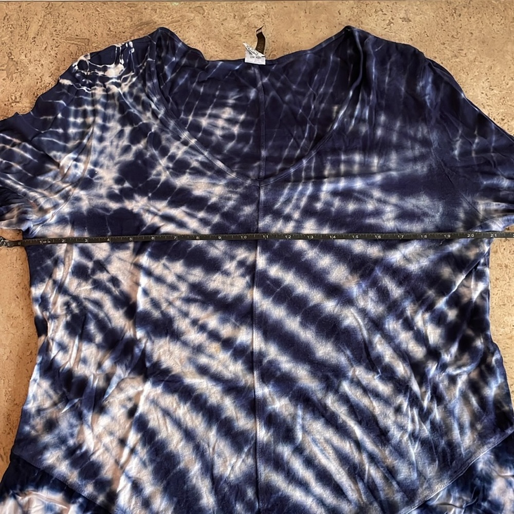 🍁50% Off Fall Sale XCVI Tie Dye Long Cotton Modal Top w/ Contrasting Rayon Trim - Picture 7 of 7